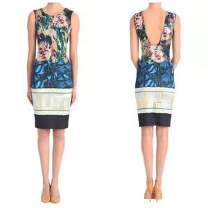 CLOVER CANYON dress James‎ Joyce floral script scuba XS